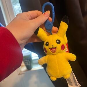 Yellow Pikachu Plush Keychain NWT